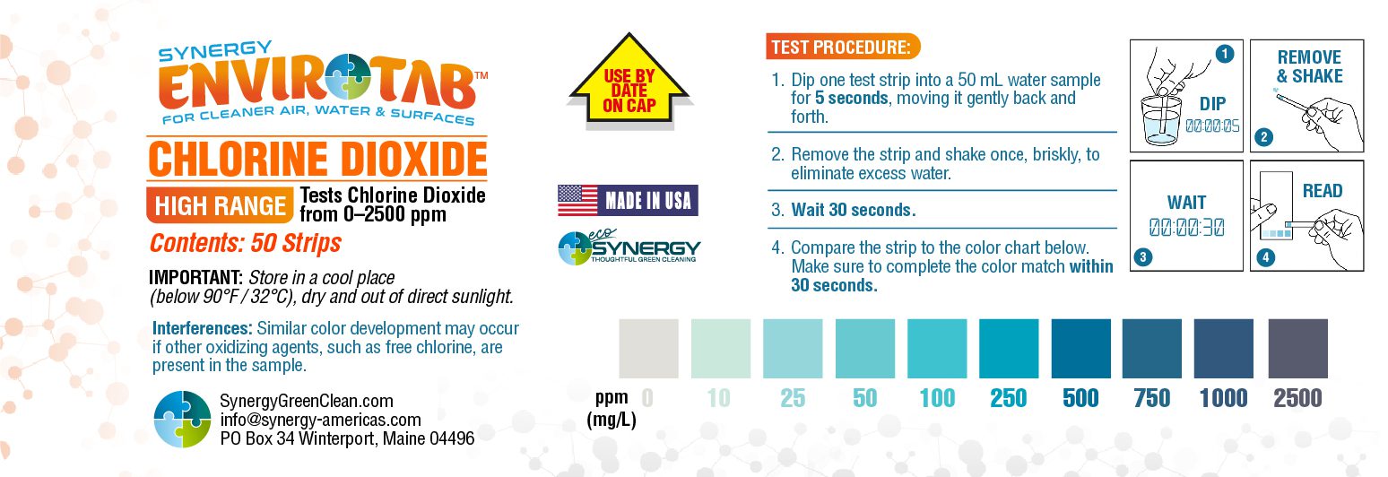 High Range Test Strip Label