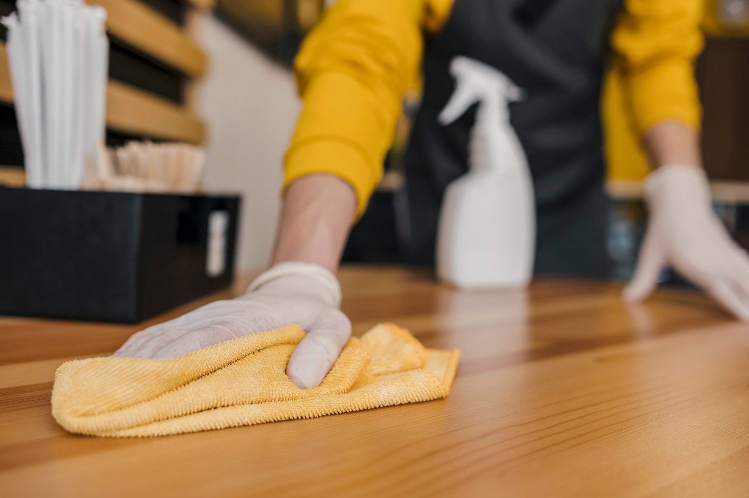 Wiping a table