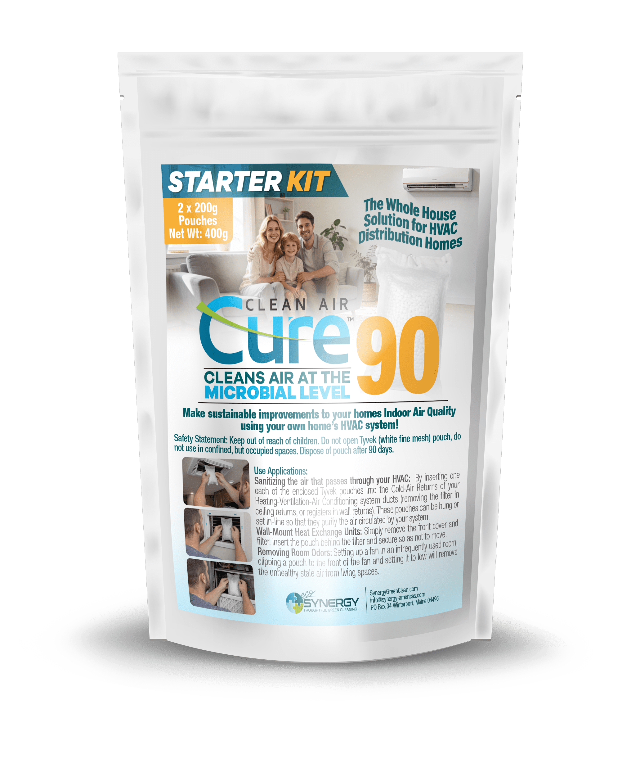 Clean Air Cure 90 Pouch Mock-up Clean Air Cure 90