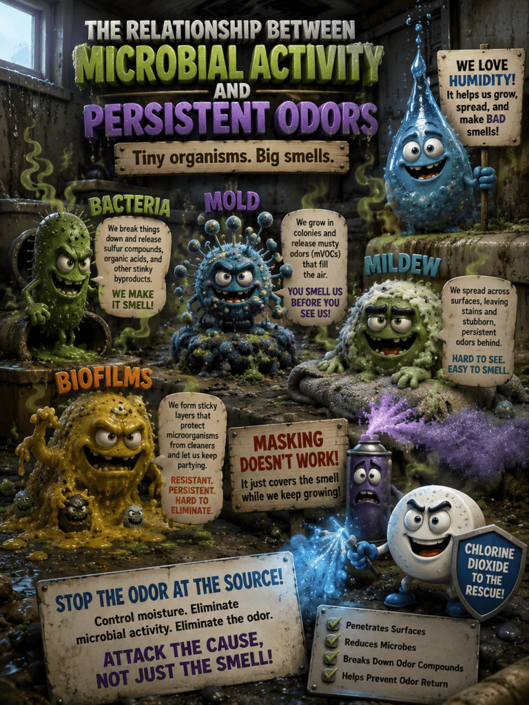 Microbial activity and persistent odors explained