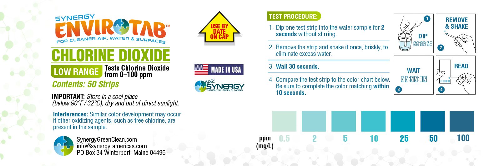 Test Strip - Low Range Label Test Strip Label